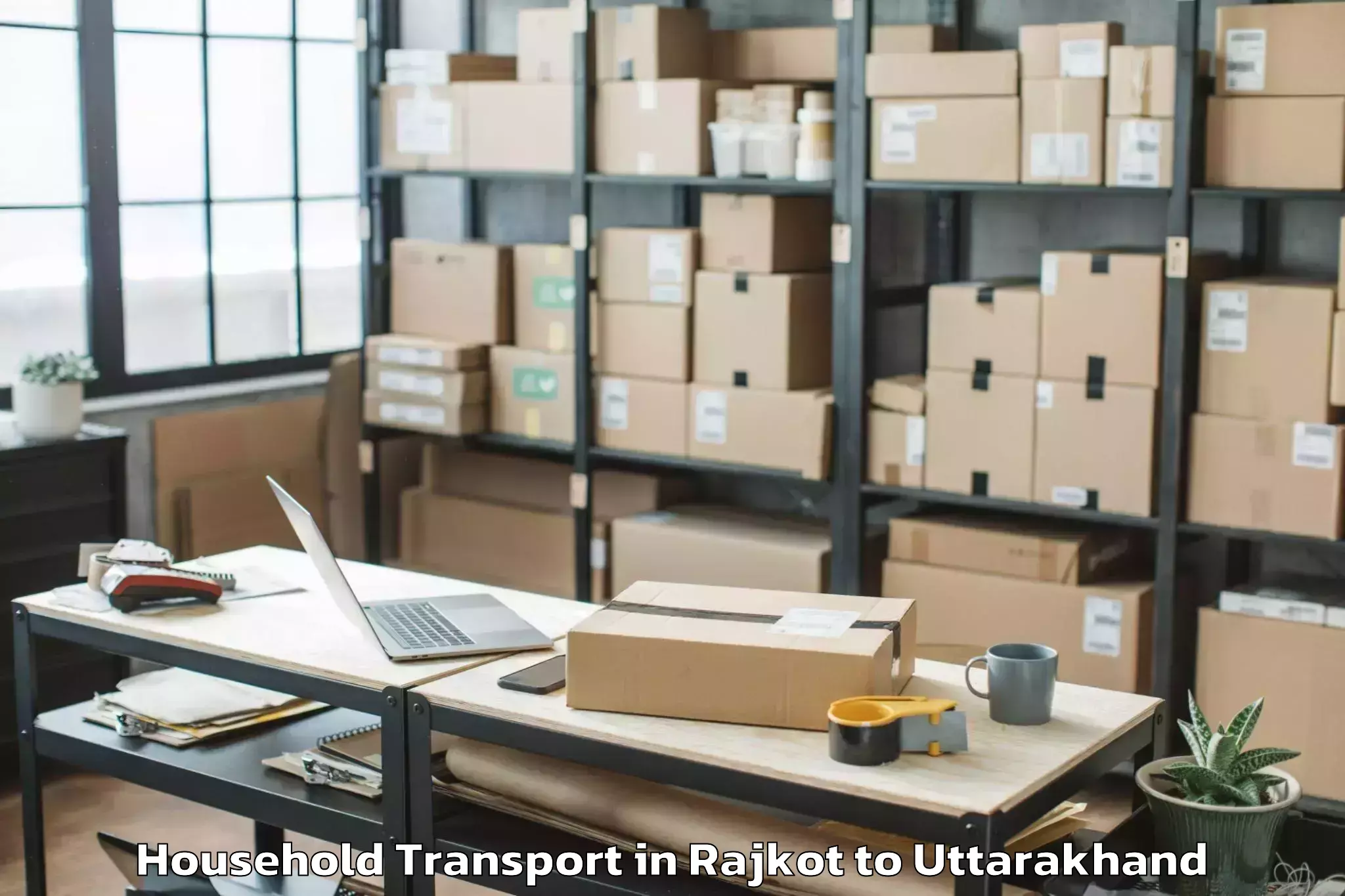 Book Rajkot to Graphic Era Hill University Cl Household Transport Online